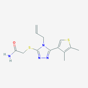 molecular formula C13H16N4OS2 B5465794 2-{[4-ALLYL-5-(4,5-DIMETHYL-3-THIENYL)-4H-1,2,4-TRIAZOL-3-YL]SULFANYL}ACETAMIDE 