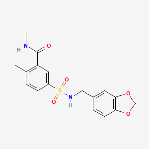 5-{[(1,3-benzodioxol-5-ylmethyl)amino]sulfonyl}-N,2-dimethylbenzamide