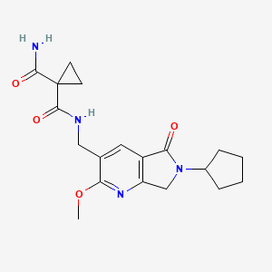 N~1~-[(6-cyclopentyl-2-methoxy-5-oxo-6,7-dihydro-5H-pyrrolo[3,4-b]pyridin-3-yl)methyl]cyclopropane-1,1-dicarboxamide