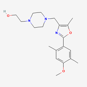 molecular formula C20H29N3O3 B5465822 2-(4-{[2-(4-methoxy-2,5-dimethylphenyl)-5-methyl-1,3-oxazol-4-yl]methyl}piperazin-1-yl)ethanol 