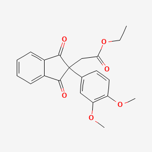 ETHYL 2-[2-(3,4-DIMETHOXYPHENYL)-1,3-DIOXO-2,3-DIHYDRO-1H-INDEN-2-YL]ACETATE