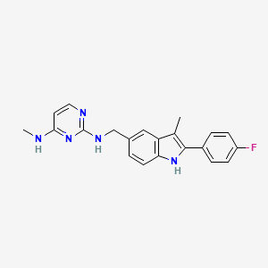 molecular formula C21H20FN5 B5465831 N~2~-{[2-(4-fluorophenyl)-3-methyl-1H-indol-5-yl]methyl}-N~4~-methylpyrimidine-2,4-diamine 