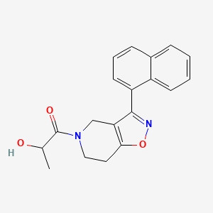 molecular formula C19H18N2O3 B5465834 1-[3-(1-naphthyl)-6,7-dihydroisoxazolo[4,5-c]pyridin-5(4H)-yl]-1-oxo-2-propanol 