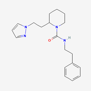 molecular formula C19H26N4O B5465835 N-(2-phenylethyl)-2-[2-(1H-pyrazol-1-yl)ethyl]-1-piperidinecarboxamide 