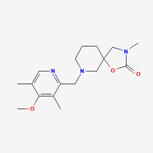 molecular formula C17H25N3O3 B5465838 7-[(4-methoxy-3,5-dimethyl-2-pyridinyl)methyl]-3-methyl-1-oxa-3,7-diazaspiro[4.5]decan-2-one 