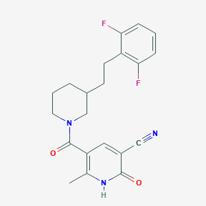 molecular formula C21H21F2N3O2 B5465849 5-({3-[2-(2,6-difluorophenyl)ethyl]-1-piperidinyl}carbonyl)-6-methyl-2-oxo-1,2-dihydro-3-pyridinecarbonitrile 