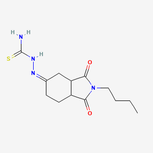 molecular formula C13H20N4O2S B5465929 [(Z)-(2-butyl-1,3-dioxo-4,6,7,7a-tetrahydro-3aH-isoindol-5-ylidene)amino]thiourea 