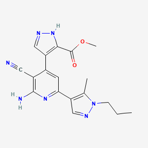 methyl 4-[2-amino-3-cyano-6-(5-methyl-1-propyl-1H-pyrazol-4-yl)pyridin-4-yl]-1H-pyrazole-3-carboxylate