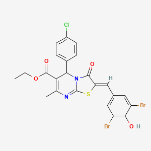 molecular formula C23H17Br2ClN2O4S B5465956 ethyl 5-(4-chlorophenyl)-2-(3,5-dibromo-4-hydroxybenzylidene)-7-methyl-3-oxo-2,3-dihydro-5H-[1,3]thiazolo[3,2-a]pyrimidine-6-carboxylate 