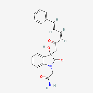 molecular formula C22H20N2O4 B5465998 2-[3-hydroxy-2-oxo-3-(2-oxo-6-phenyl-3,5-hexadien-1-yl)-2,3-dihydro-1H-indol-1-yl]acetamide 