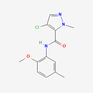 molecular formula C13H14ClN3O2 B5466047 4-chloro-N-(2-methoxy-5-methylphenyl)-1-methyl-1H-pyrazole-5-carboxamide 