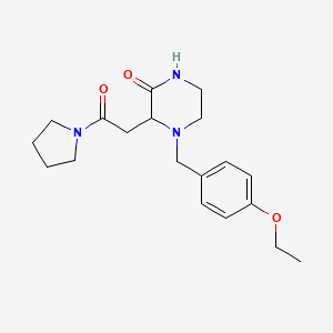 4-(4-ethoxybenzyl)-3-[2-oxo-2-(1-pyrrolidinyl)ethyl]-2-piperazinone