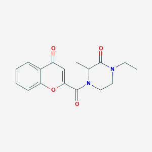 molecular formula C17H18N2O4 B5466068 1-ethyl-3-methyl-4-[(4-oxo-4H-chromen-2-yl)carbonyl]piperazin-2-one 