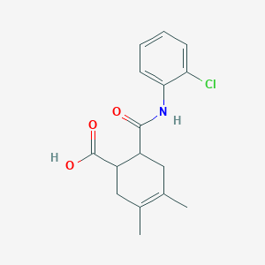 molecular formula C16H18ClNO3 B5466082 6-[(2-Chlorophenyl)carbamoyl]-3,4-dimethylcyclohex-3-ene-1-carboxylic acid 