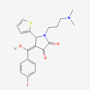 molecular formula C20H21FN2O3S B5466115 1-[3-(dimethylamino)propyl]-4-(4-fluorobenzoyl)-3-hydroxy-5-(2-thienyl)-1,5-dihydro-2H-pyrrol-2-one 