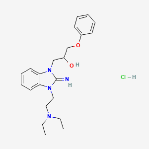 molecular formula C22H31ClN4O2 B5466116 1-{3-[2-(diethylamino)ethyl]-2-imino-2,3-dihydro-1H-benzimidazol-1-yl}-3-phenoxy-2-propanol hydrochloride 