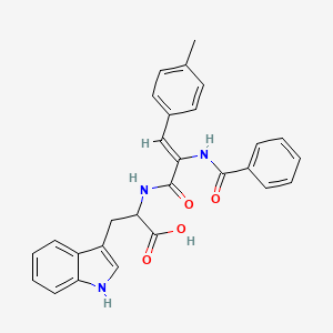 molecular formula C28H25N3O4 B5466129 N-[2-(benzoylamino)-3-(4-methylphenyl)acryloyl]tryptophan 