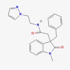 2-(3-benzyl-1-methyl-2-oxo-2,3-dihydro-1H-indol-3-yl)-N-[2-(1H-pyrazol-1-yl)ethyl]acetamide