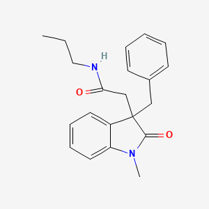 molecular formula C21H24N2O2 B5466142 2-(3-benzyl-1-methyl-2-oxo-2,3-dihydro-1H-indol-3-yl)-N-propylacetamide 