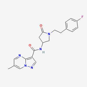 molecular formula C20H20FN5O2 B5466143 N-{1-[2-(4-fluorophenyl)ethyl]-5-oxopyrrolidin-3-yl}-6-methylpyrazolo[1,5-a]pyrimidine-3-carboxamide 