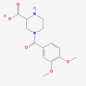 molecular formula C14H18N2O5 B5466151 4-(3,4-dimethoxybenzoyl)piperazine-2-carboxylic acid 