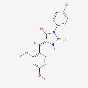 molecular formula C18H15ClN2O3S B5466158 3-(4-chlorophenyl)-5-(2,4-dimethoxybenzylidene)-2-thioxo-4-imidazolidinone 