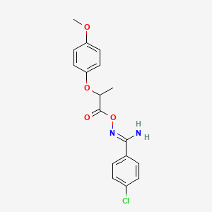 4-chloro-N'-{[2-(4-methoxyphenoxy)propanoyl]oxy}benzenecarboximidamide