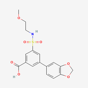 molecular formula C17H17NO7S B5466216 3-(1,3-benzodioxol-5-yl)-5-{[(2-methoxyethyl)amino]sulfonyl}benzoic acid 