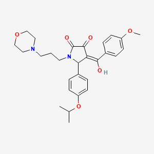 molecular formula C28H34N2O6 B5466231 3-hydroxy-5-(4-isopropoxyphenyl)-4-(4-methoxybenzoyl)-1-[3-(4-morpholinyl)propyl]-1,5-dihydro-2H-pyrrol-2-one 