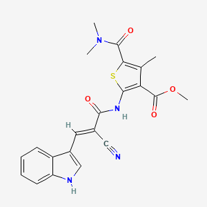 methyl 2-{[2-cyano-3-(1H-indol-3-yl)acryloyl]amino}-5-[(dimethylamino)carbonyl]-4-methyl-3-thiophenecarboxylate