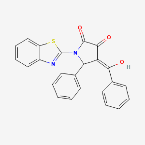 molecular formula C24H16N2O3S B5466242 (4Z)-1-(1,3-benzothiazol-2-yl)-4-[hydroxy(phenyl)methylidene]-5-phenylpyrrolidine-2,3-dione 