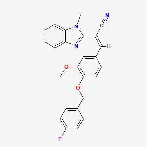 (Z)-3-[4-[(4-fluorophenyl)methoxy]-3-methoxyphenyl]-2-(1-methylbenzimidazol-2-yl)prop-2-enenitrile