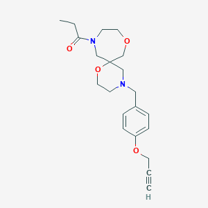 molecular formula C21H28N2O4 B5466274 11-propionyl-4-[4-(prop-2-yn-1-yloxy)benzyl]-1,8-dioxa-4,11-diazaspiro[5.6]dodecane 