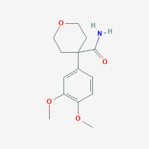 molecular formula C14H19NO4 B5466280 4-(3,4-dimethoxyphenyl)tetrahydro-2H-pyran-4-carboxamide 