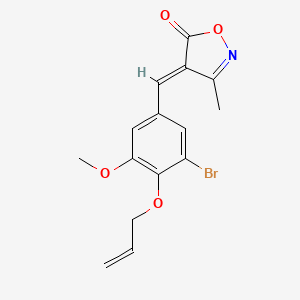 molecular formula C15H14BrNO4 B5466290 4-[4-(allyloxy)-3-bromo-5-methoxybenzylidene]-3-methyl-5(4H)-isoxazolone 