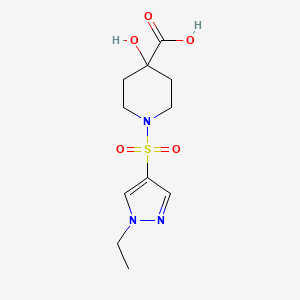 1-[(1-ethyl-1H-pyrazol-4-yl)sulfonyl]-4-hydroxypiperidine-4-carboxylic acid