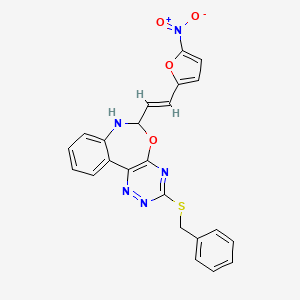 molecular formula C23H17N5O4S B5466311 3-(benzylthio)-6-[2-(5-nitro-2-furyl)vinyl]-6,7-dihydro[1,2,4]triazino[5,6-d][3,1]benzoxazepine 