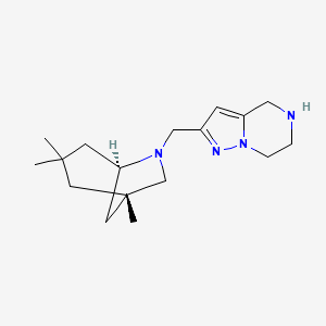 molecular formula C17H28N4 B5466317 2-[[(1S,5R)-1,3,3-trimethyl-6-azabicyclo[3.2.1]octan-6-yl]methyl]-4,5,6,7-tetrahydropyrazolo[1,5-a]pyrazine 