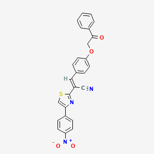 molecular formula C26H17N3O4S B5466322 (E)-2-[4-(4-nitrophenyl)-1,3-thiazol-2-yl]-3-(4-phenacyloxyphenyl)prop-2-enenitrile 