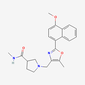 1-{[2-(4-methoxy-1-naphthyl)-5-methyl-1,3-oxazol-4-yl]methyl}-N-methylpyrrolidine-3-carboxamide