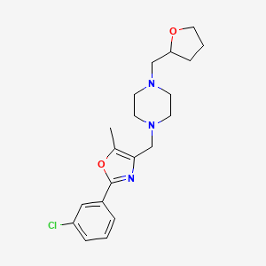 1-{[2-(3-chlorophenyl)-5-methyl-1,3-oxazol-4-yl]methyl}-4-(tetrahydrofuran-2-ylmethyl)piperazine