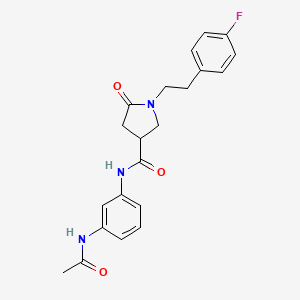 N-[3-(ACETYLAMINO)PHENYL]-1-(4-FLUOROPHENETHYL)-5-OXO-3-PYRROLIDINECARBOXAMIDE