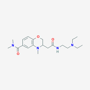 molecular formula C20H32N4O3 B5466362 3-(2-{[2-(diethylamino)ethyl]amino}-2-oxoethyl)-N,N,4-trimethyl-3,4-dihydro-2H-1,4-benzoxazine-6-carboxamide 