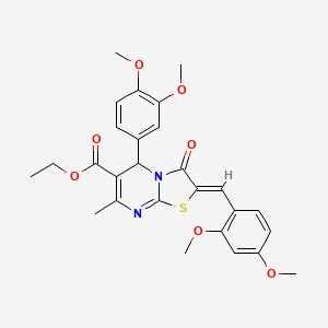 ethyl (2Z)-2-(2,4-dimethoxybenzylidene)-5-(3,4-dimethoxyphenyl)-7-methyl-3-oxo-2,3-dihydro-5H-[1,3]thiazolo[3,2-a]pyrimidine-6-carboxylate