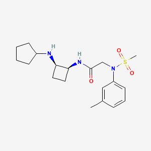 molecular formula C19H29N3O3S B5466376 N~1~-[(1S*,2R*)-2-(cyclopentylamino)cyclobutyl]-N~2~-(3-methylphenyl)-N~2~-(methylsulfonyl)glycinamide 