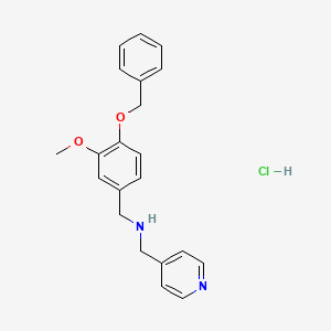 molecular formula C21H23ClN2O2 B5466394 N-[(3-methoxy-4-phenylmethoxyphenyl)methyl]-1-pyridin-4-ylmethanamine;hydrochloride 