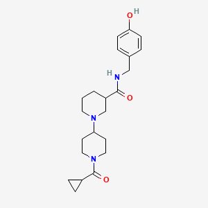 molecular formula C22H31N3O3 B5466402 1'-(cyclopropylcarbonyl)-N-(4-hydroxybenzyl)-1,4'-bipiperidine-3-carboxamide 