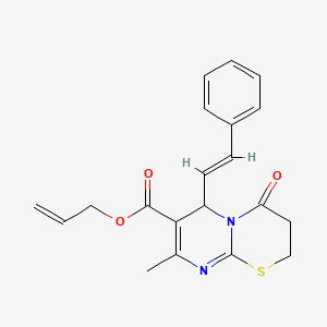 allyl 8-methyl-4-oxo-6-(2-phenylvinyl)-3,4-dihydro-2H,6H-pyrimido[2,1-b][1,3]thiazine-7-carboxylate