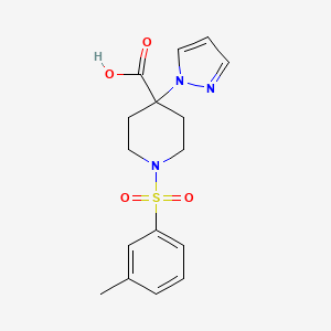 1-[(3-methylphenyl)sulfonyl]-4-(1H-pyrazol-1-yl)piperidine-4-carboxylic acid