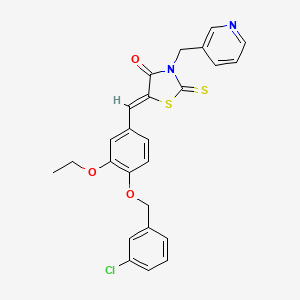 molecular formula C25H21ClN2O3S2 B5466448 5-{4-[(3-chlorobenzyl)oxy]-3-ethoxybenzylidene}-3-(3-pyridinylmethyl)-2-thioxo-1,3-thiazolidin-4-one 